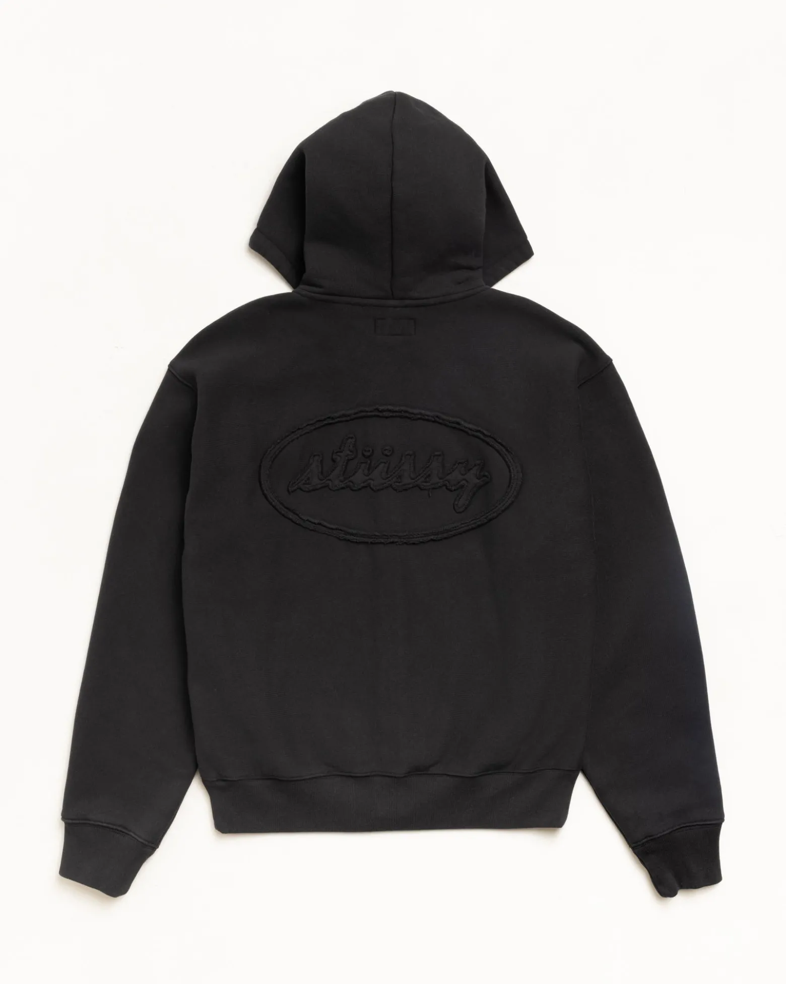CURSIVE APPLIQUE ZIP HOODIE