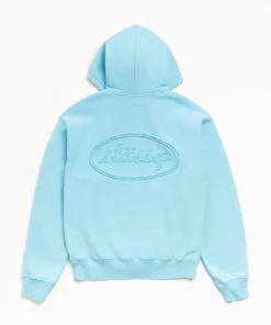 CURSIVE APPLIQUE ZIP HOODIE