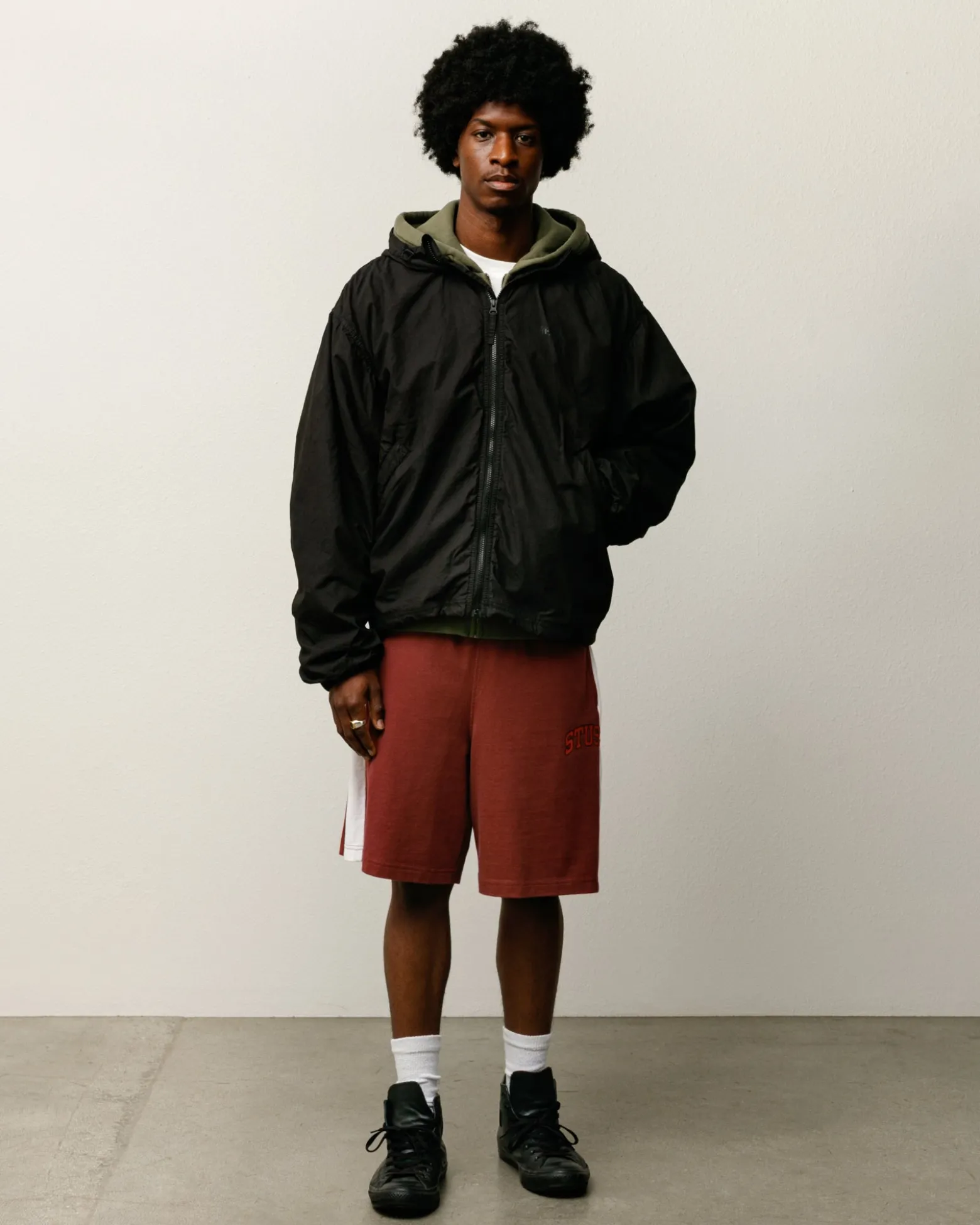 DOUBLE COTTON HOODED JACKET