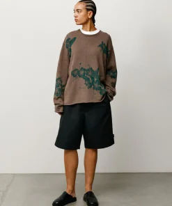FLORAL ROLL NECK SWEATER