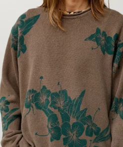 FLORAL ROLL NECK SWEATER