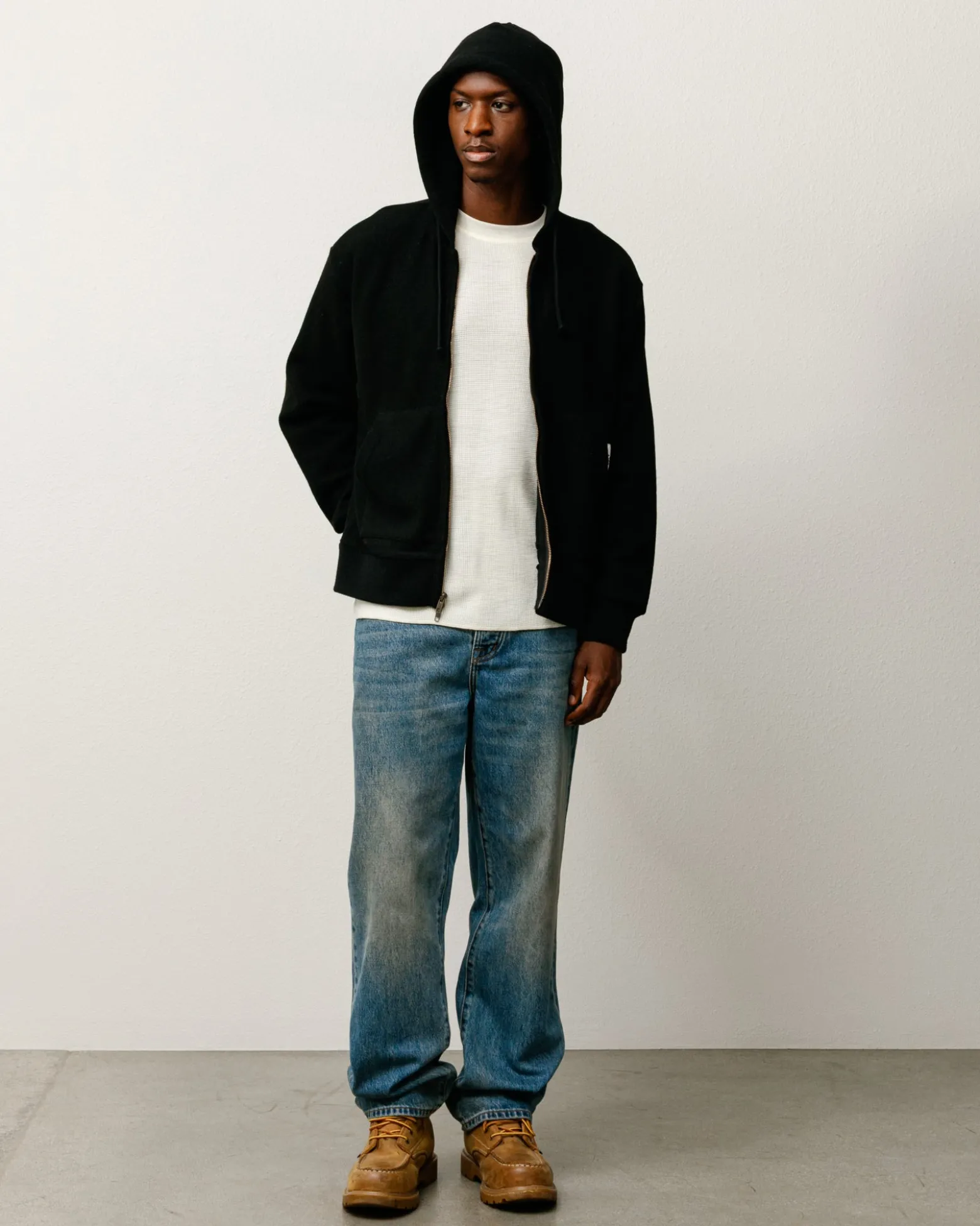 PATCH ZIP KNIT HOODIE