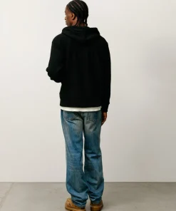 PATCH ZIP KNIT HOODIE