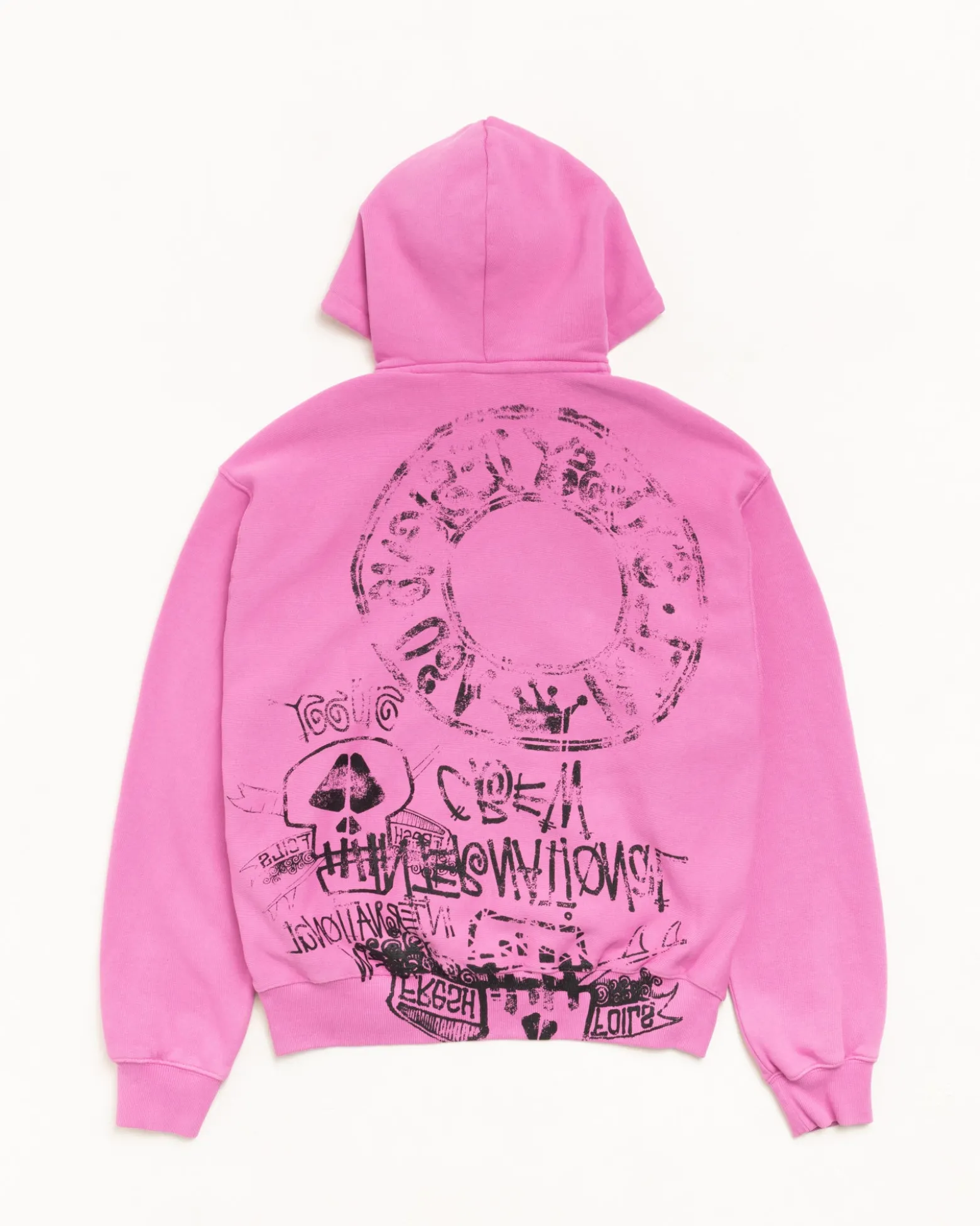 SKULLS ZIP HOODIE PIGMENT DYED