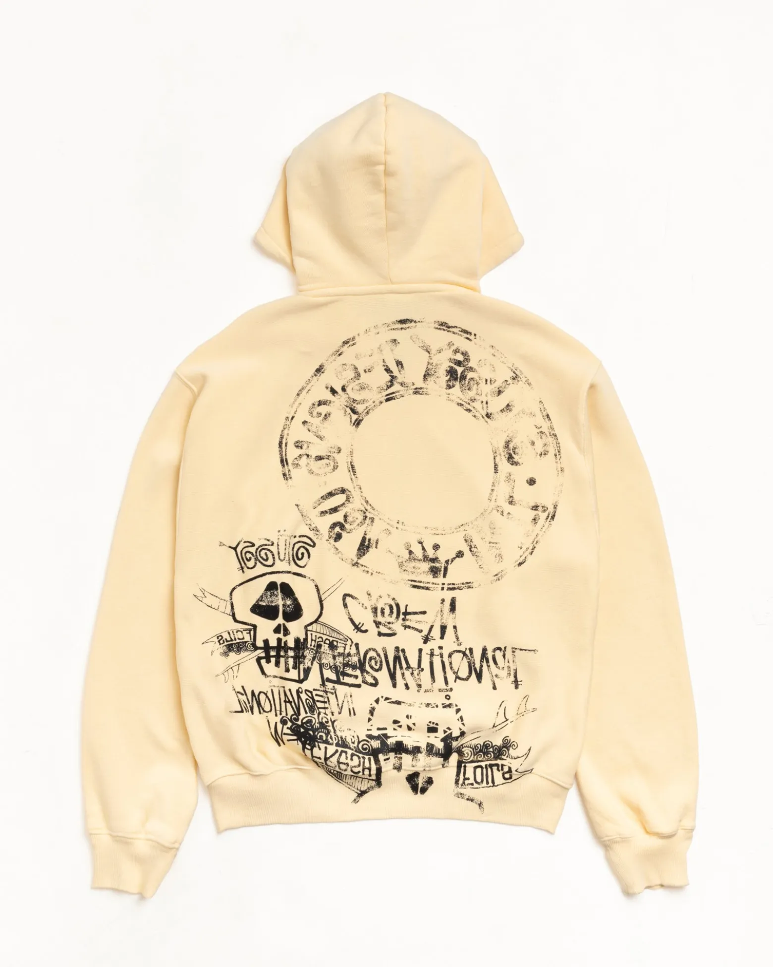 SKULLS ZIP HOODIE PIGMENT DYED