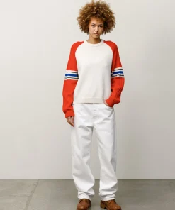 STRIPE RAGLAN CREW