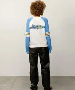 STRIPE RAGLAN CREW