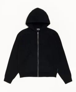 TEXTURED ZIP HOODED SWEATER