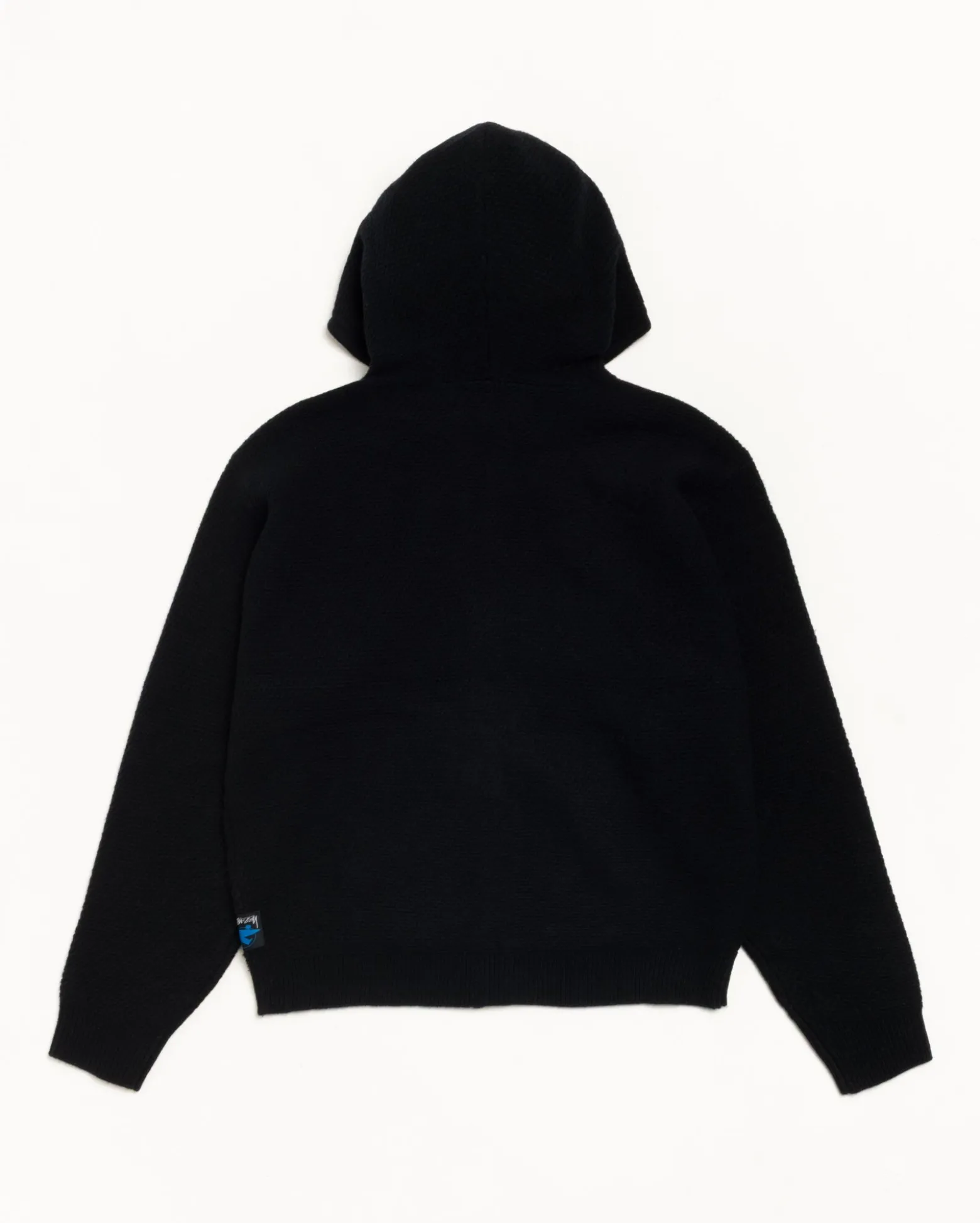 TEXTURED ZIP HOODED SWEATER