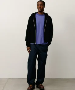 WAFFLE CASHMERE ZIP HOOD SWEATER