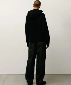 WAFFLE CASHMERE ZIP HOOD SWEATER
