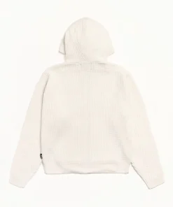 WAFFLE CASHMERE ZIP HOOD SWEATER