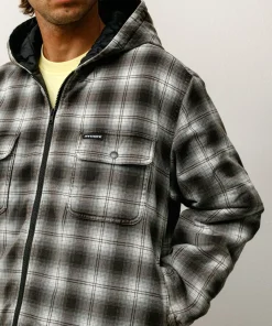 ZIP HOODED PLAID SHIRT